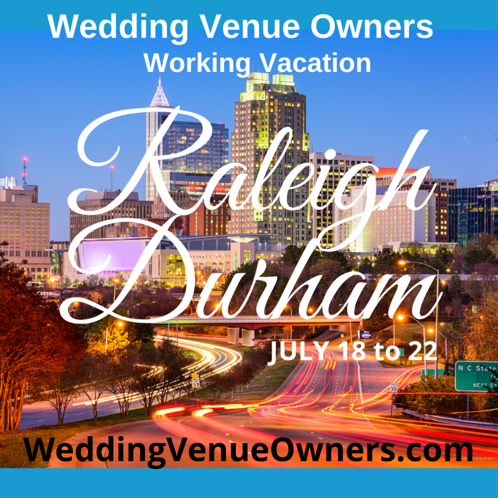 Raleigh Durham Wedding Venue Owners Working Vacation