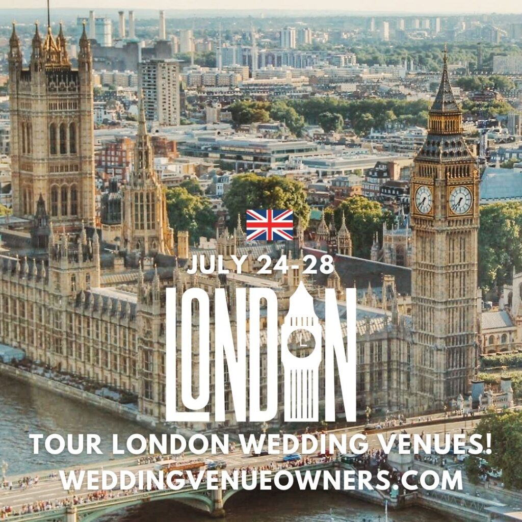 London England wedding venue owners working vacation, wedding venue education, wedding venue coach, wedding venue business development