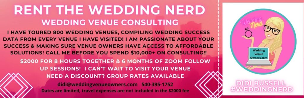 Wedding Venue Consulting, wedding venue coach, wedding venue education