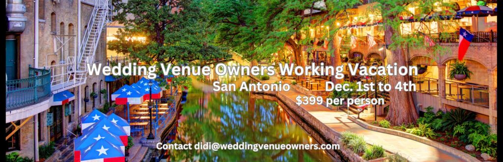 Education, wedding venue owners working vacation, San Antonio