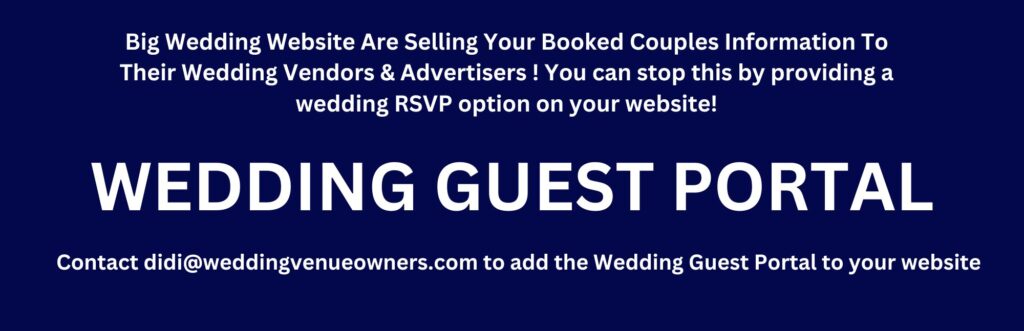 Wedding Guest Portal, wedding venue education, wedding website traffic, wedding venue SEO, 100 Blog Topics For Wedding Venue Owners