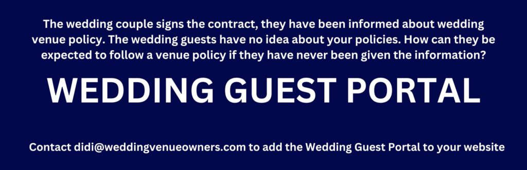 Wedding Guest Portal,  wedding venue education, Wedding Venue Owners Often Provide Candid Content To Engaged Couples For FREE!