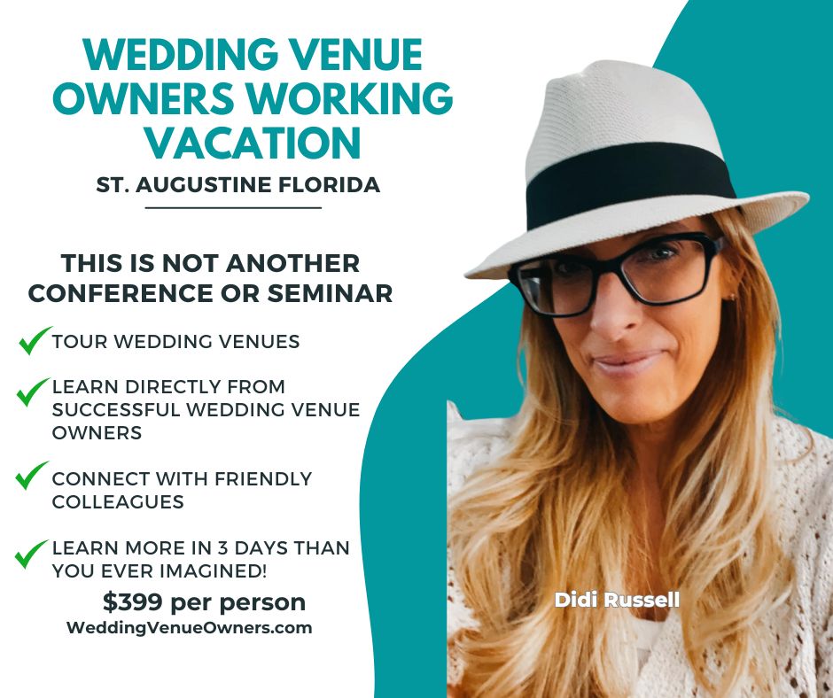 Wedding Venue Owner Consulting, wedding venue expert, Didi Russell, Wedding venue coach, wedding venue business advice, business consulting