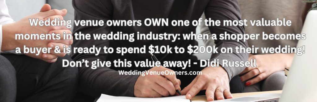 Wedding venue owner education, wedding venue coach, wedding business education, wedding industry education, wedding SEO, website and social media management, profitable wedding venue, how to make a profit