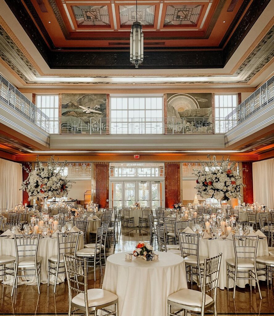 The 10 Best Wedding Venues in New Orleans, non traditional New Orleans Wedding Venue, reception with luxury chairs and flowers, wedding ceremony, wedding reception, wedding venue owner, locally owned wedding venue, wedding venue education, wedding venue consulting, wedding venue coach
