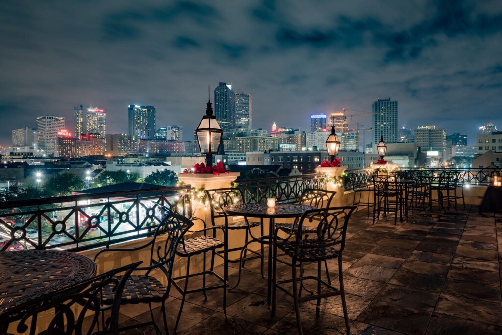 The 10 Best Wedding Venues in New Orleans, city view of New Orleans at night, wedding ceremony, wedding reception, wedding venue owner, locally owned wedding venue, wedding venue education, wedding venue consulting, wedding venue coach