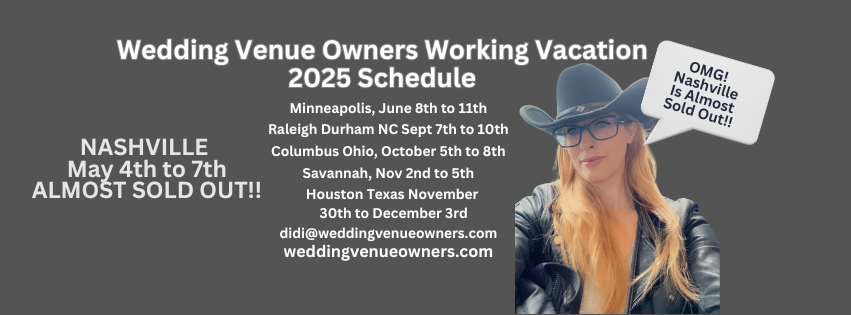 Wedding Venue Consulting, Wedding Venue Coach, Wedding Business Coach, Wedding Business Education, wedding business workshops, wedding venue expert, wedding venue strategies, wedding venue, Didi Russell, Wedding Nerd