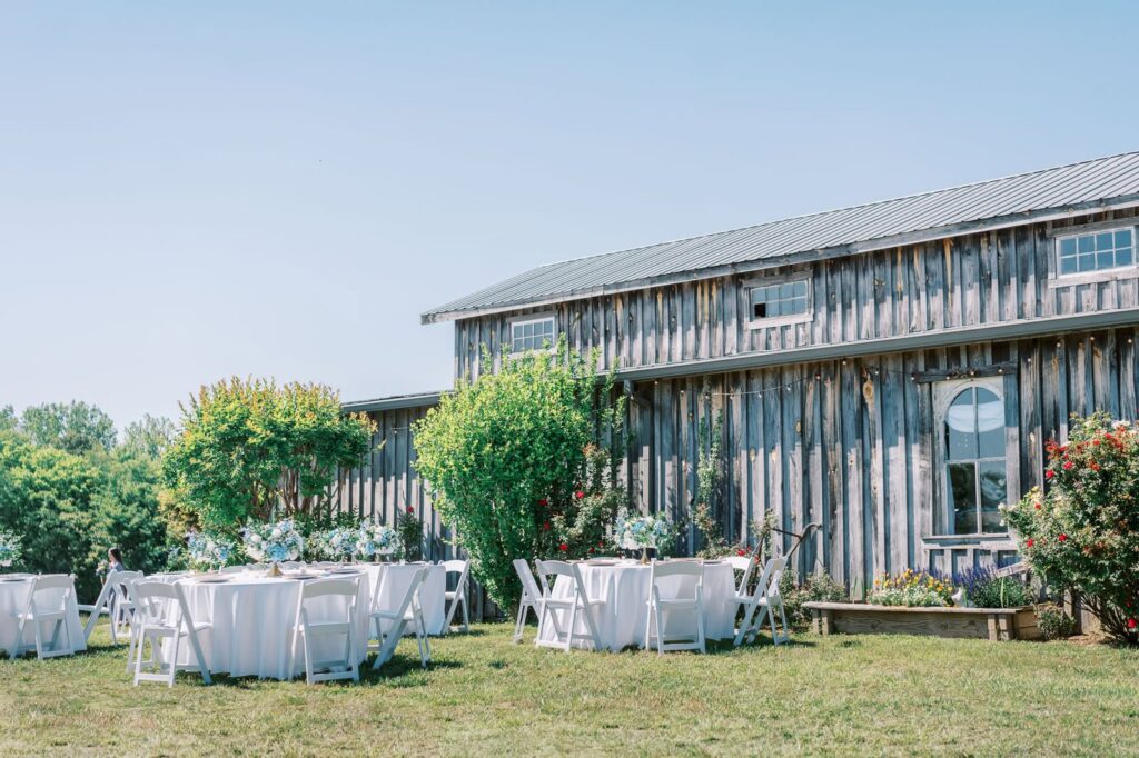 Spring wedding featuring Al Fresco Dining Reception photographed by Nelya Photography near Chattanooga Tennessee