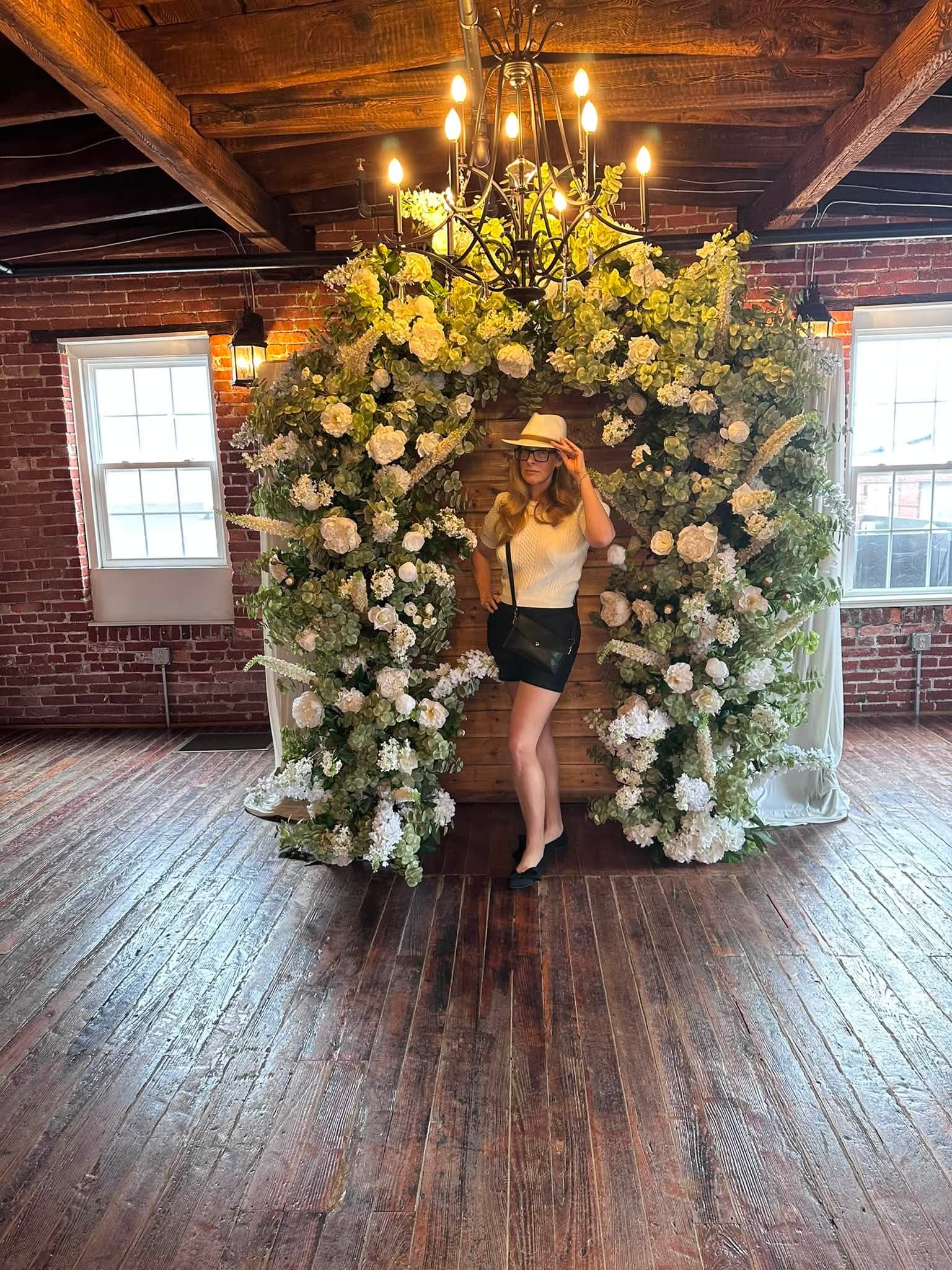Didi Russell touring Lancaster wedding venues stopped at Evermore Events wedding venue in Lancaster