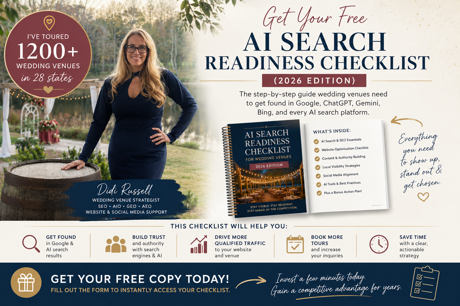 Wedding venue SEO AIO Free AI Checklist for your wedding venue website