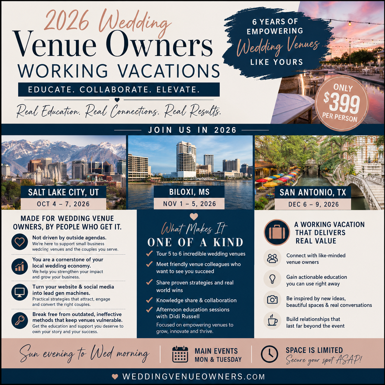 Wedding Venue Owners Working Vacation 2026 Fall Schedule