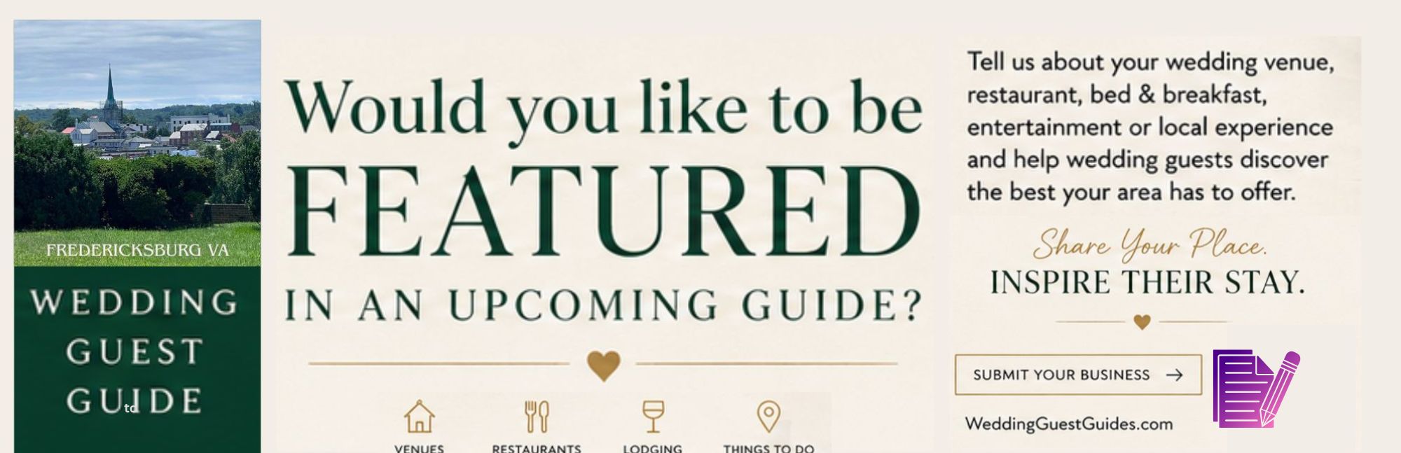 Get featured in the Wedding Guest Guide to series