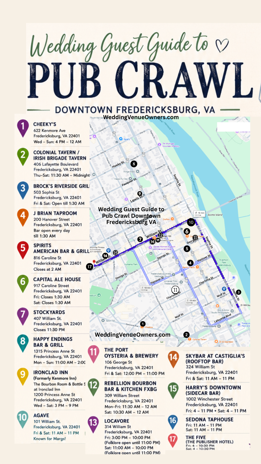 Wedding Guest Guide to Fredericksburg VA Pub Crawl
