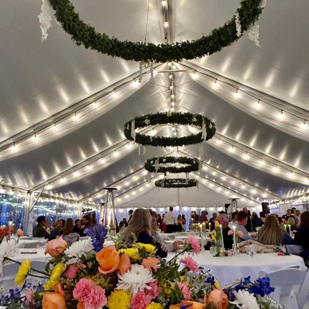 Elegant all inclusive wedding featuring a wedding reception with an estimated 150 wedding guests celebrating the newlyweds.