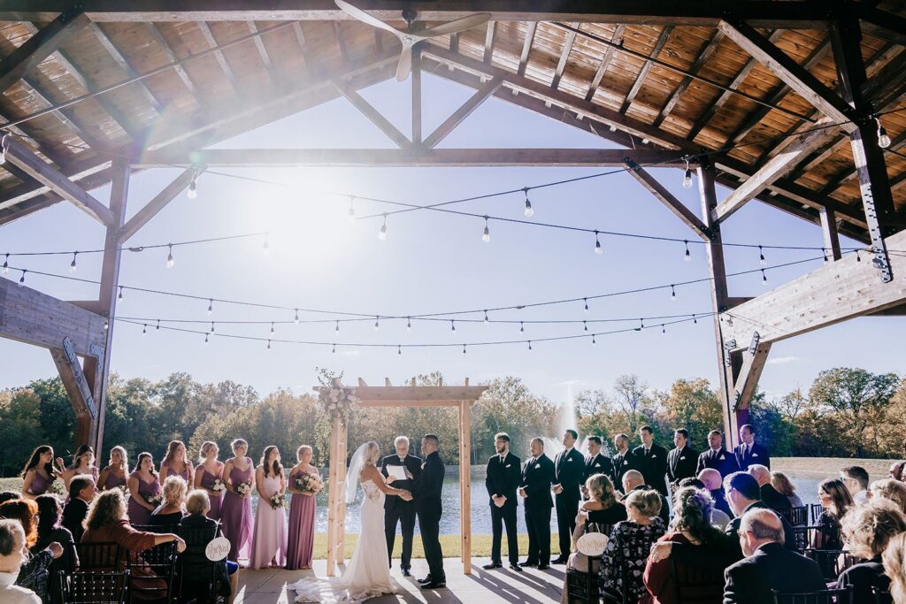 Waterfront wedding ceremony at Hanover Reserve near Cincinnati