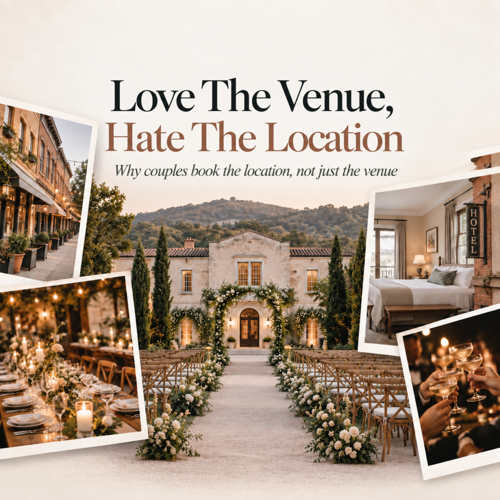 Wedding weekend destination with venue, hotel, dining and local entertainment options