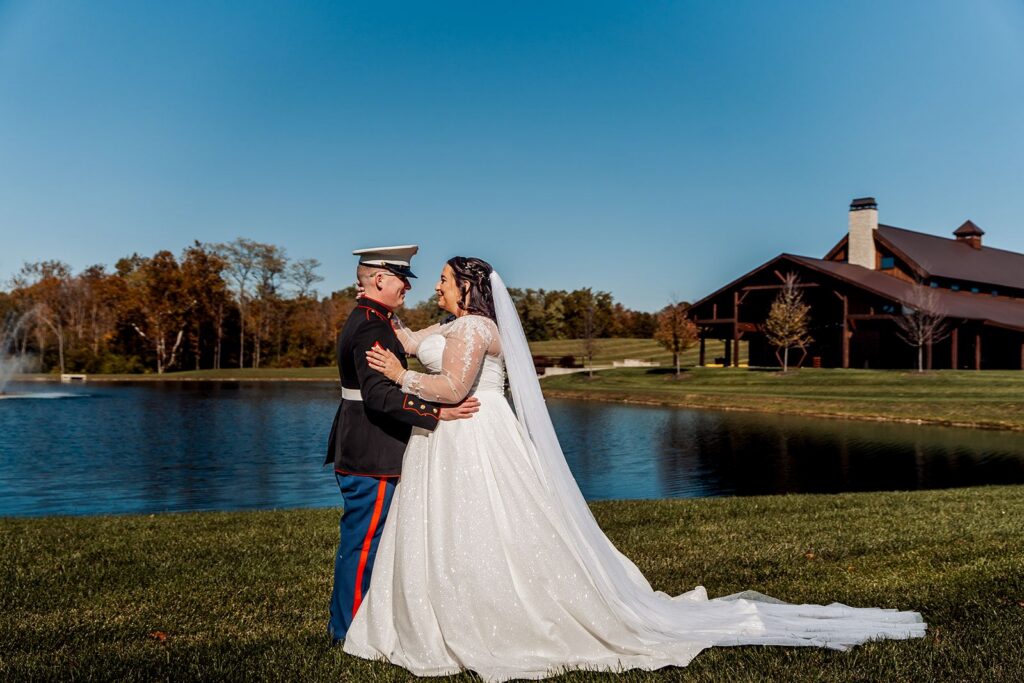 Bride and groom at Hanover Reserve wedding venue in Southwest Ohio