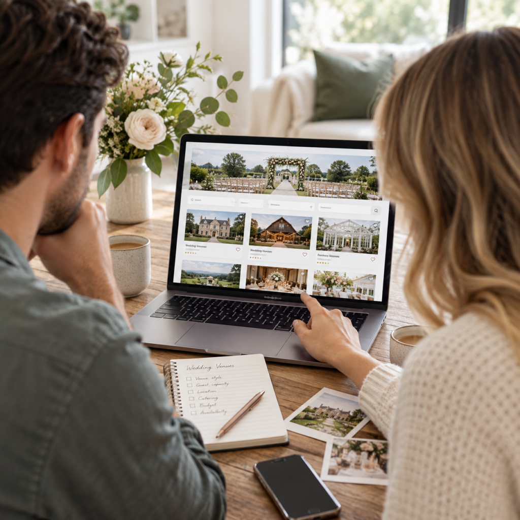 Engaged Couples are researching wedding venue locations, restaurants, hotels, bars, entertainment and things to do in the town surrounding the venue to ensure the best wedding guest experience.
