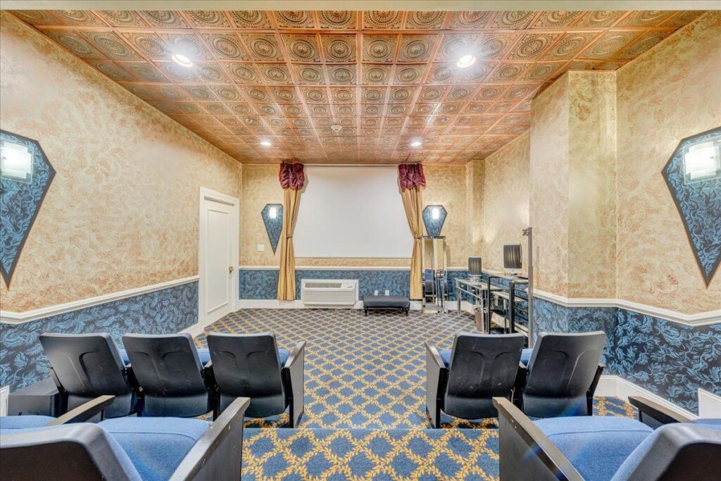 Enjoying and entire wedding weekend is a top priority for many couples, this elegant and spacious theater room offers the perfect place to feature your favorite romantic movies!